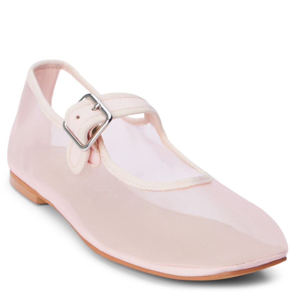 WOMENS TRIBECA MESH SQUARE-TOE MARY JANE BALLET FLAT.