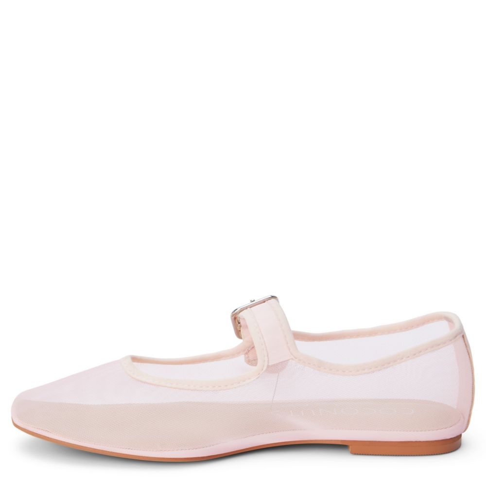 WOMENS TRIBECA MESH SQUARE-TOE MARY JANE BALLET FLAT.