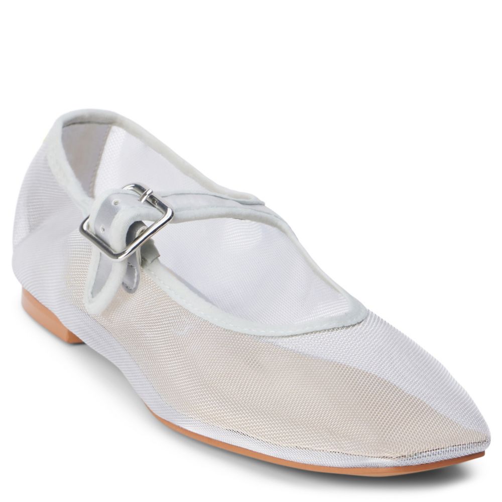 WOMENS TRIBECA MESH SQUARE-TOE MARY JANE BALLET FLAT.