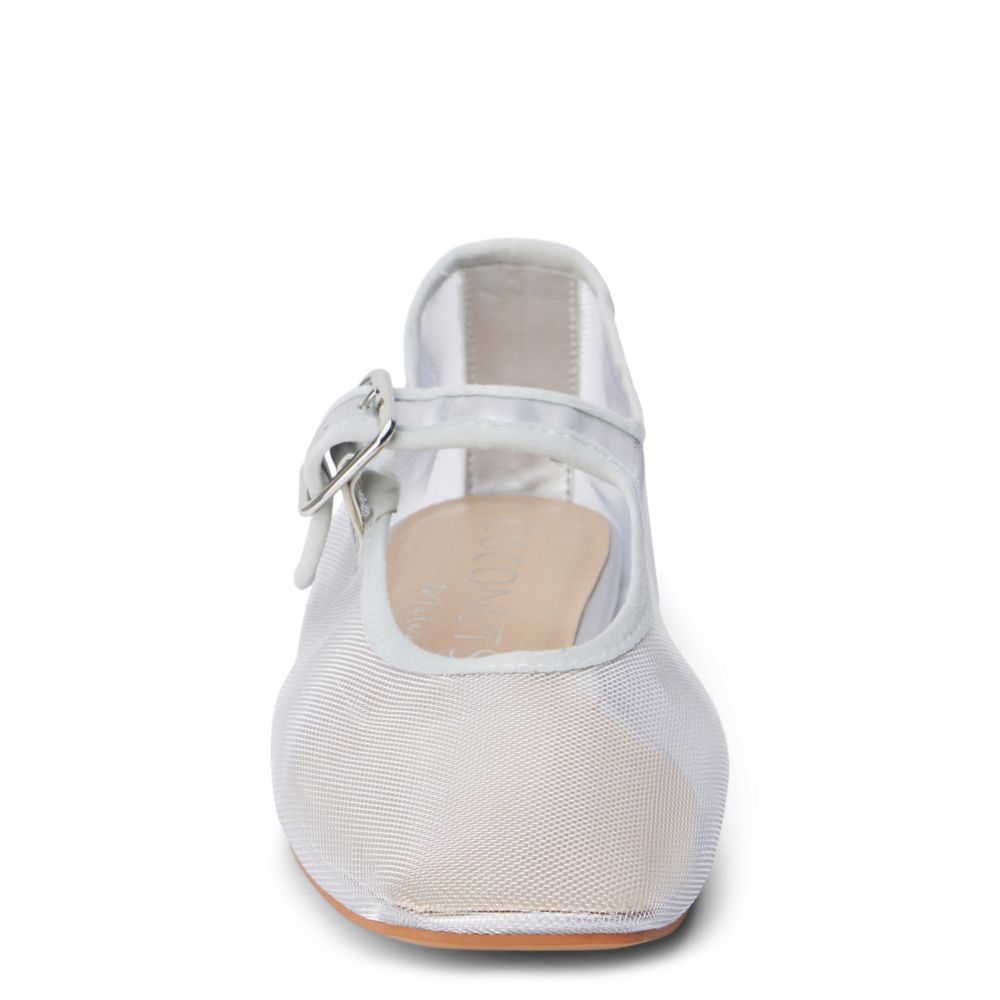 WOMENS TRIBECA MESH SQUARE-TOE MARY JANE BALLET FLAT.