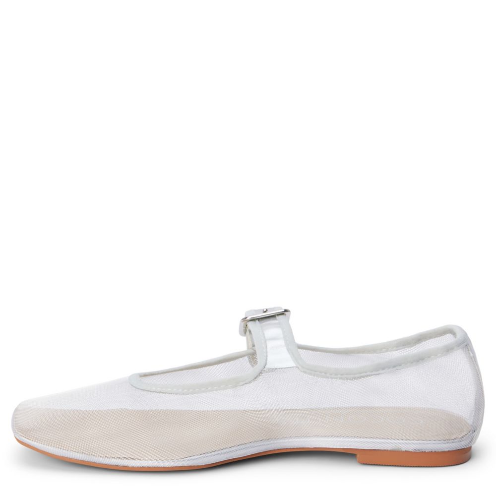 WOMENS TRIBECA MESH SQUARE-TOE MARY JANE BALLET FLAT.