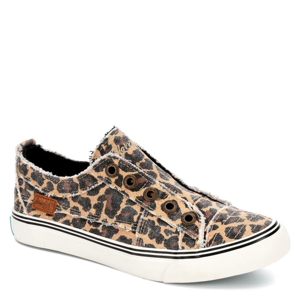 leopard print womens slip on shoes