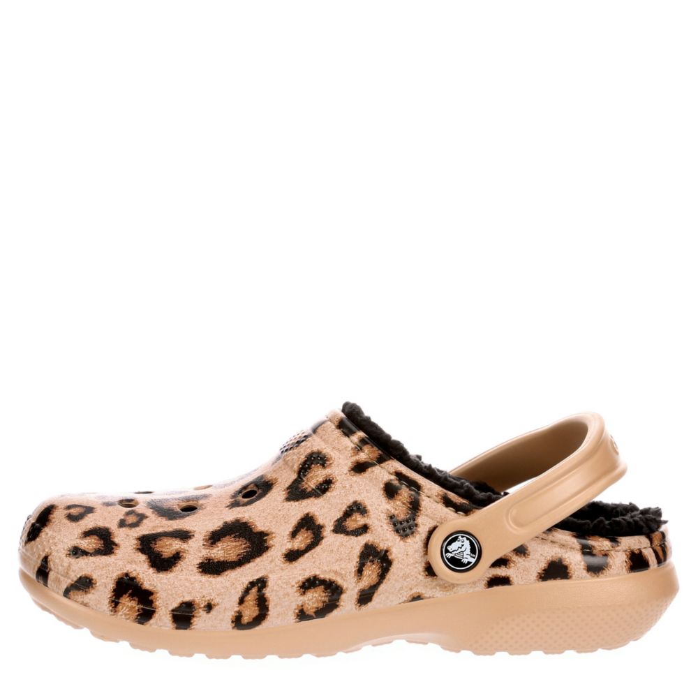 cheetah fuzzy crocs