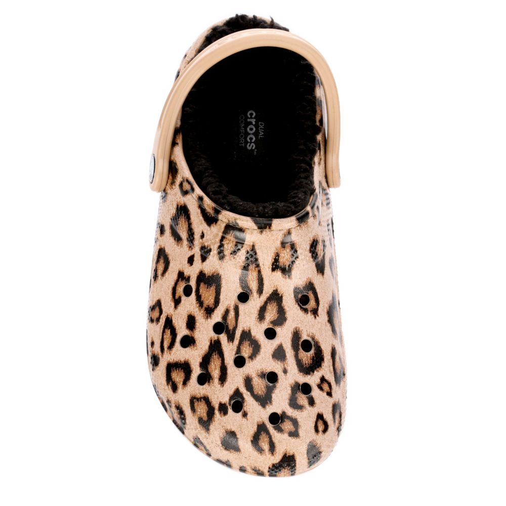 cheetah print crocs with fur