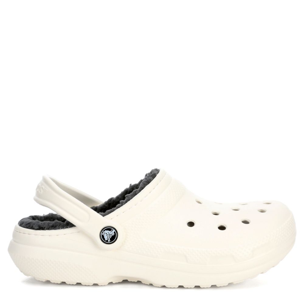 furry white crocs