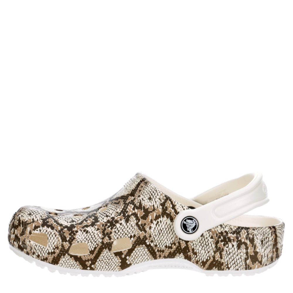 snake print clogs