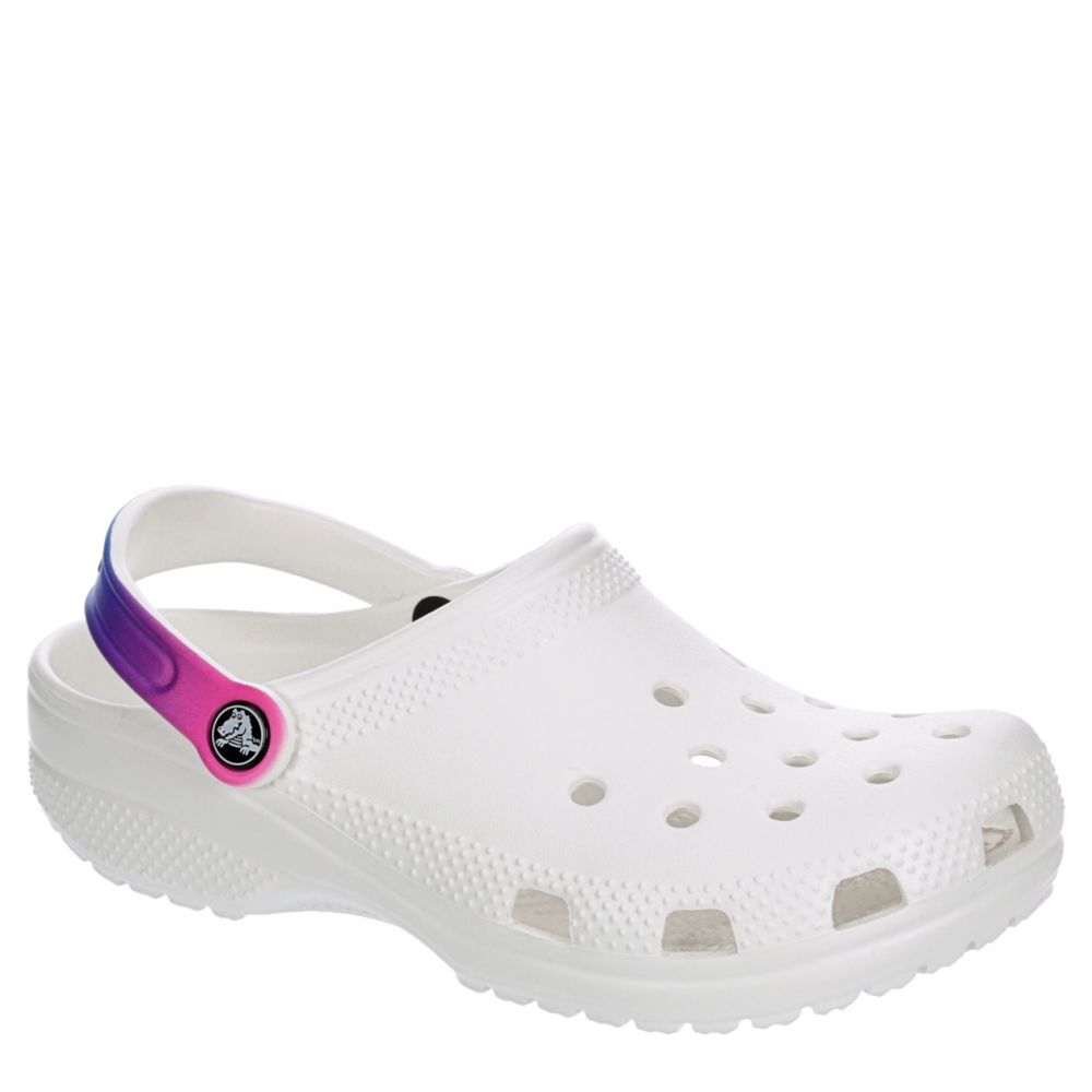 crocs white and pink