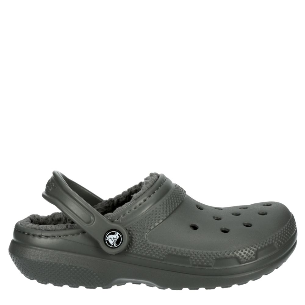 gray fur lined crocs