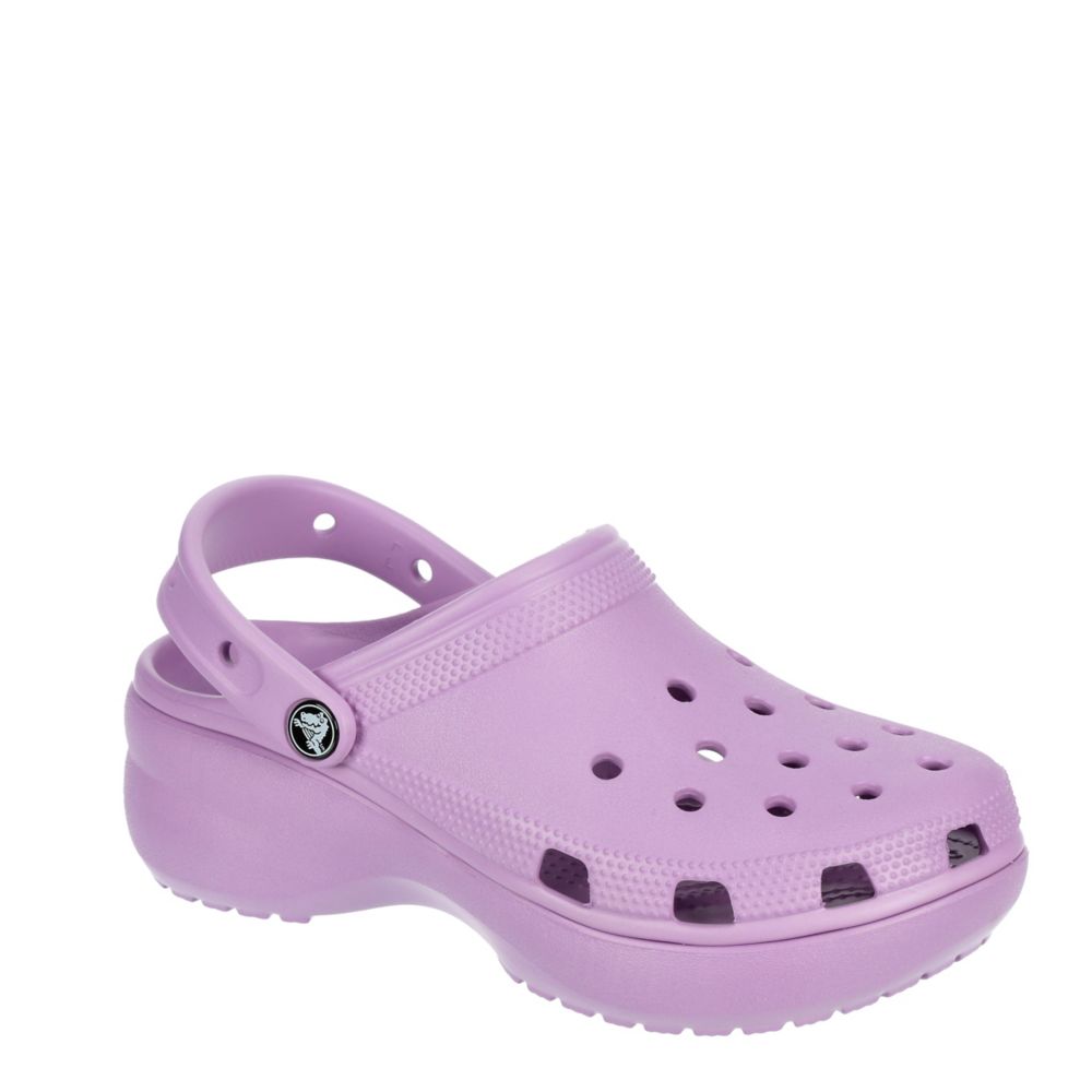 lilac platform crocs