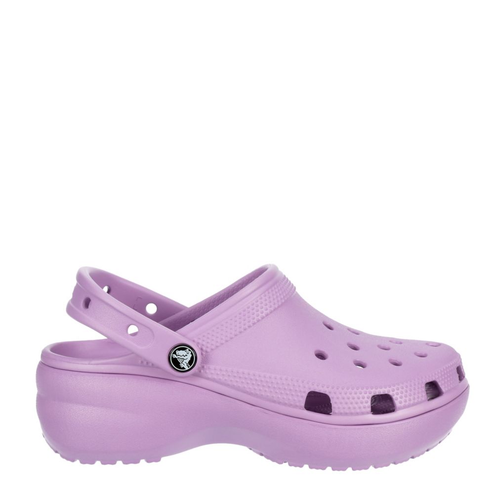 lilac platform crocs