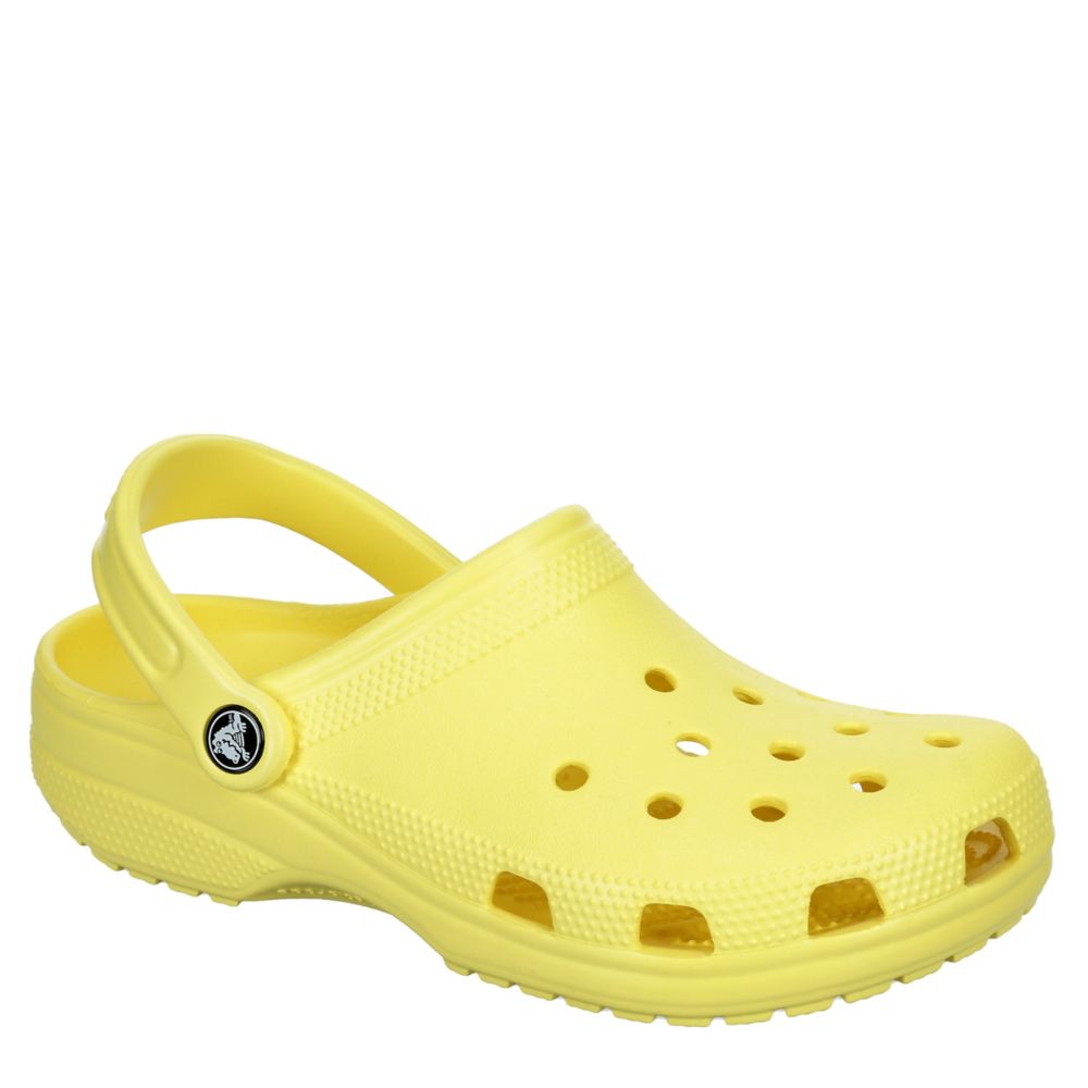 yellow wedge crocs