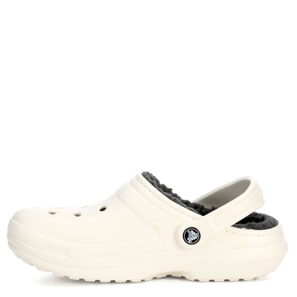 classic lined crocs white
