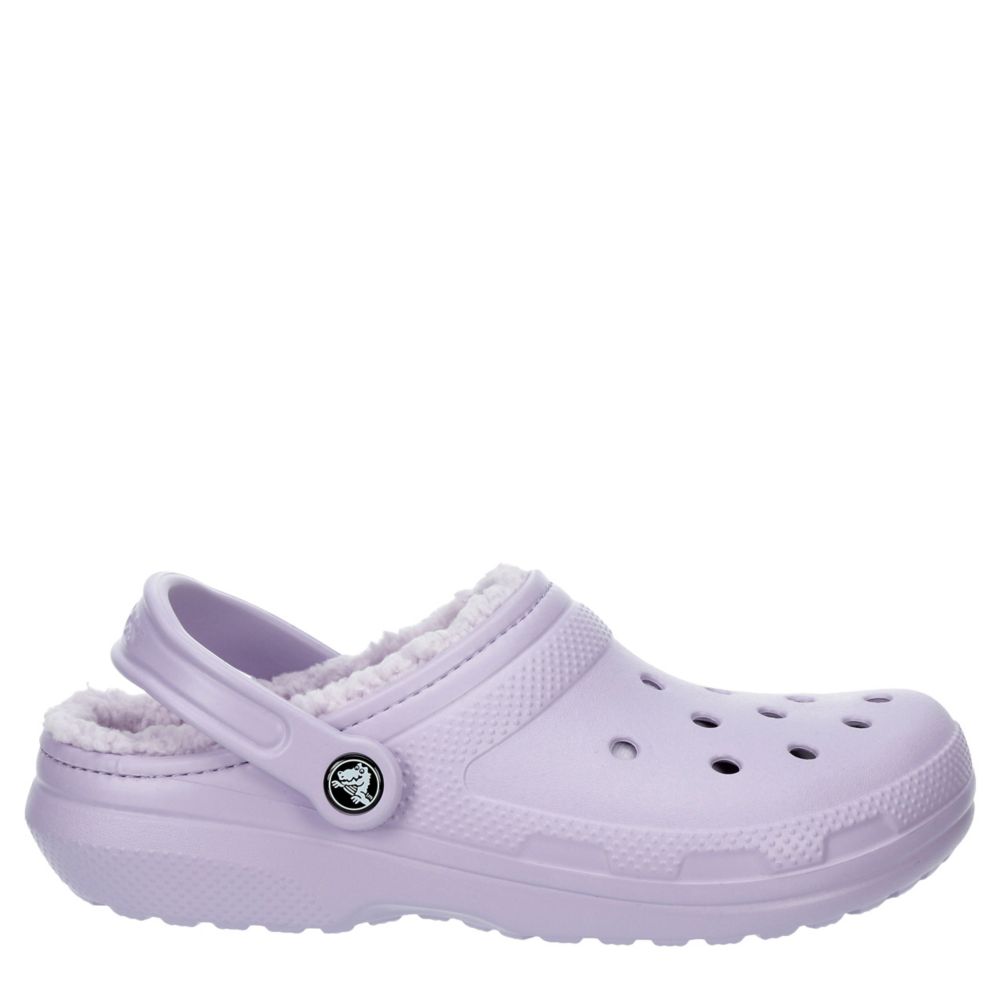 lavender classic lined crocs