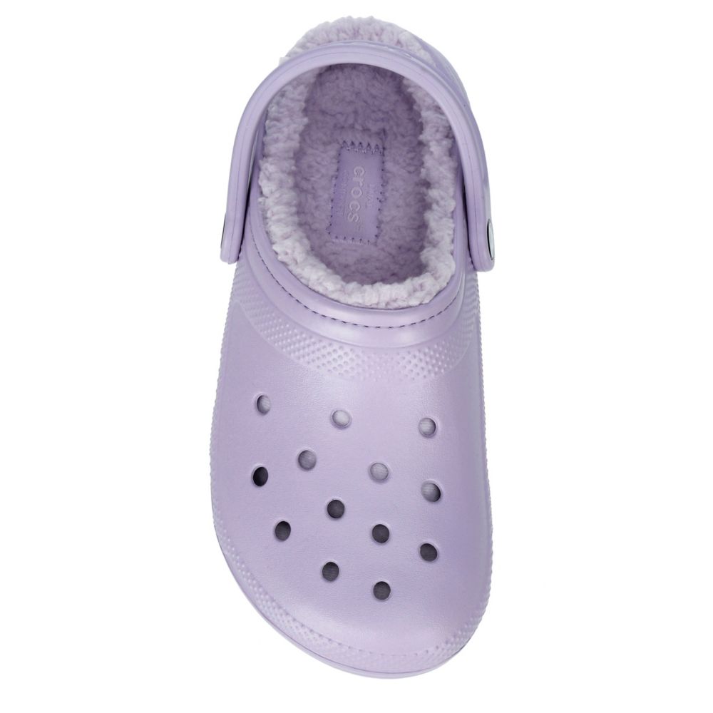 lilac lined crocs