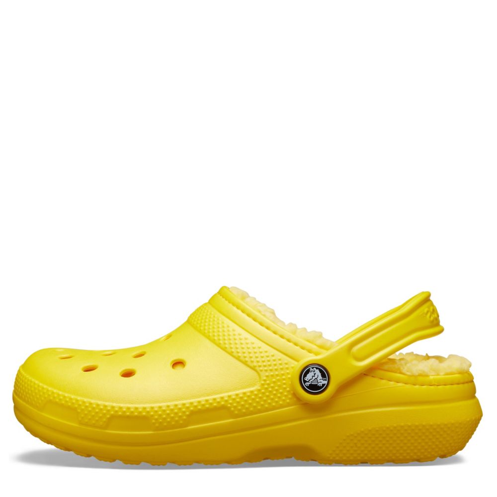 yellow lined crocs