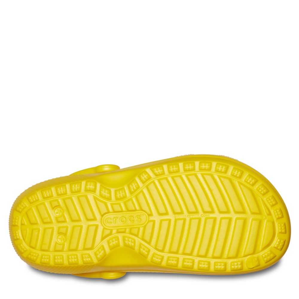 fuzzy crocs yellow