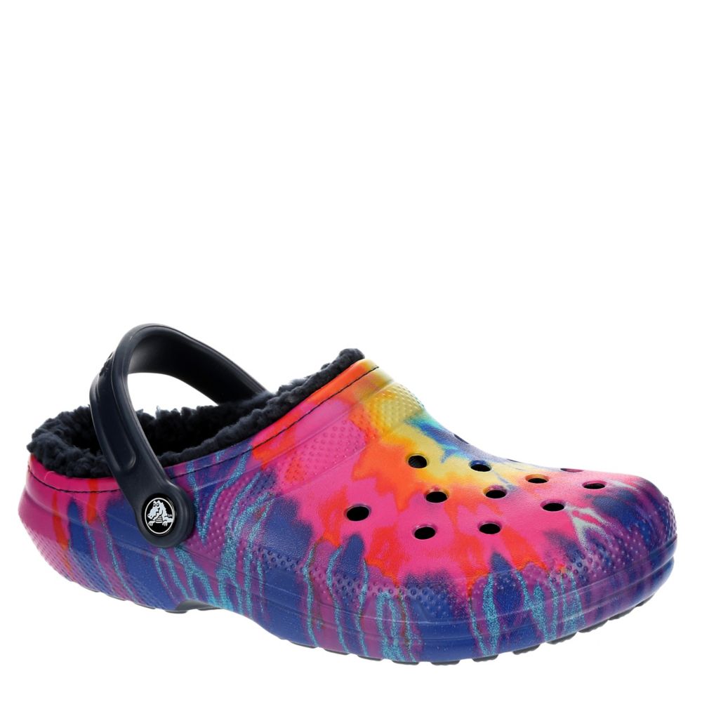 tie dye lined crocs