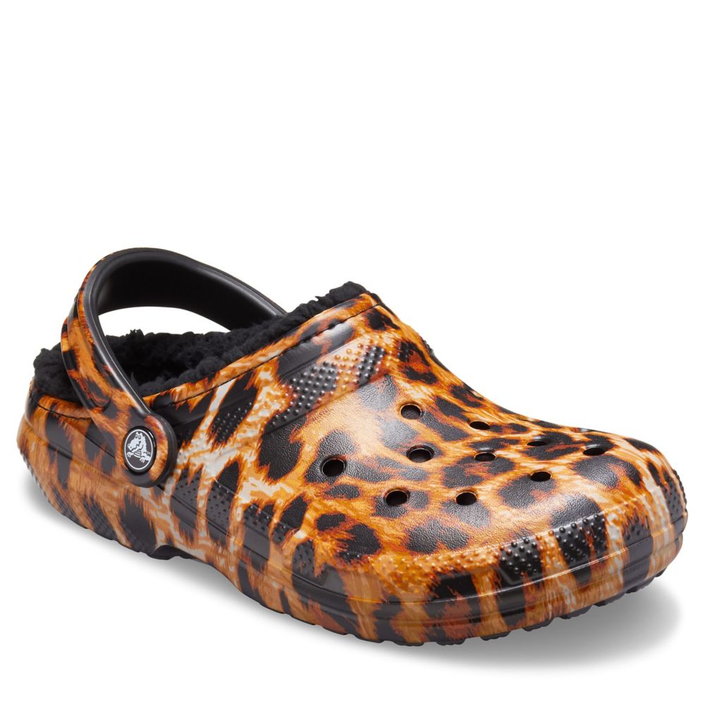 leopard lined crocs