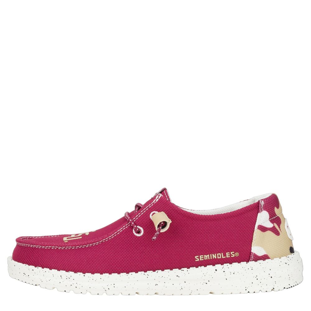 HEYDUDE WOMENS WENDY FLORIDA STATE SLIP ON SNEAKER - BURGUNDY