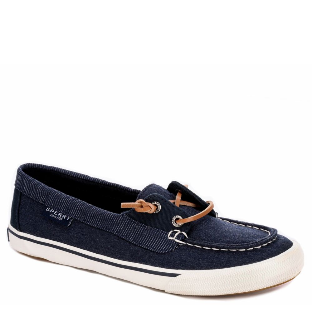 sperry blue canvas boat shoe