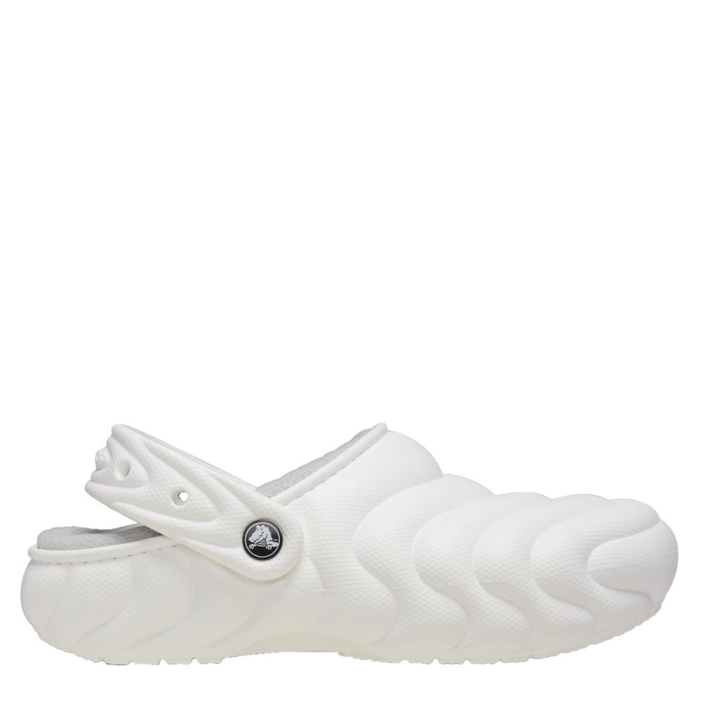 CROCS WOMENS CLASSIC LINED OVERPUFF CLOG - WHITE