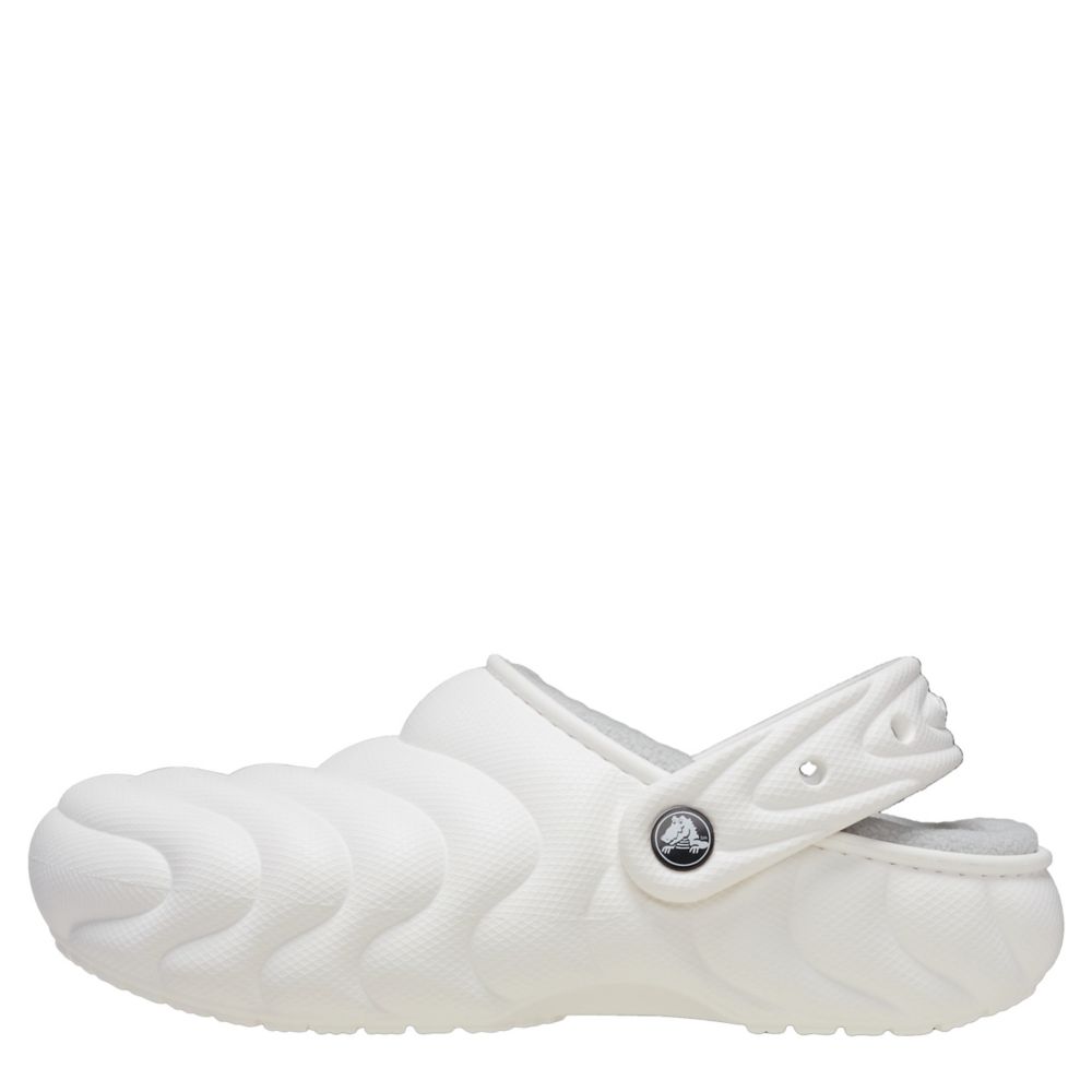 CROCS WOMENS CLASSIC LINED OVERPUFF CLOG - WHITE