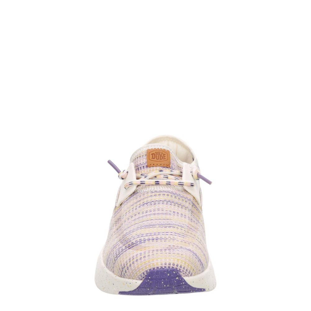 HEYDUDE WOMENS SIROCCO SLIP ON SNEAKER - PURPLE
