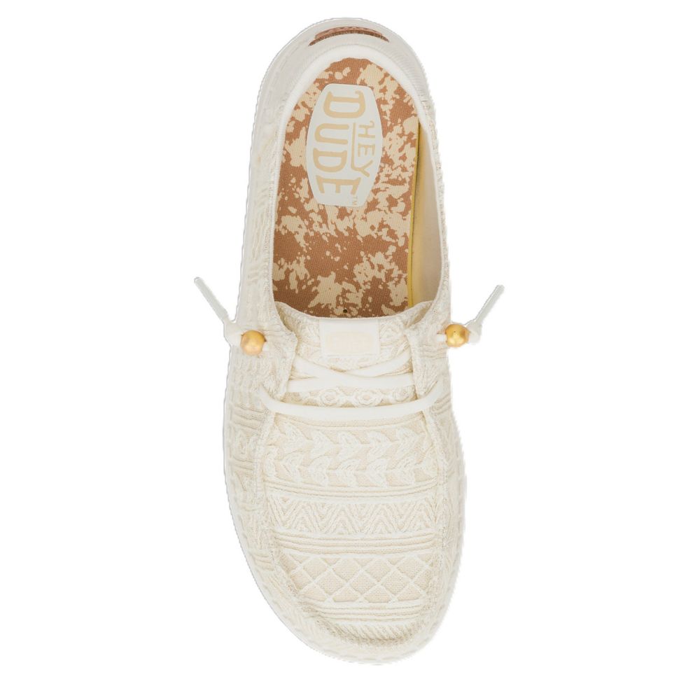 WOMENS WENDY CROCHET LACE SLIP ON SNEAKER