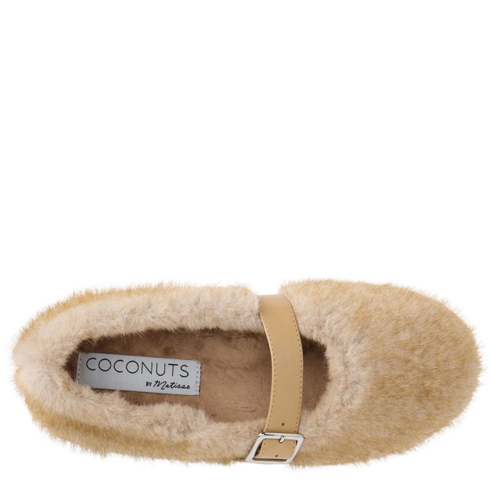 Coconuts Womens Nome Vegan Faux Fur Ballet