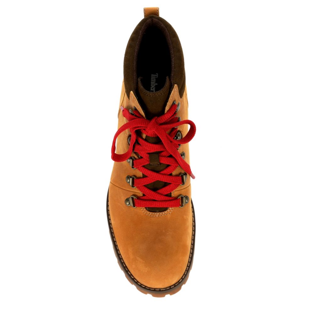 Timberland hiking boots red clearance laces