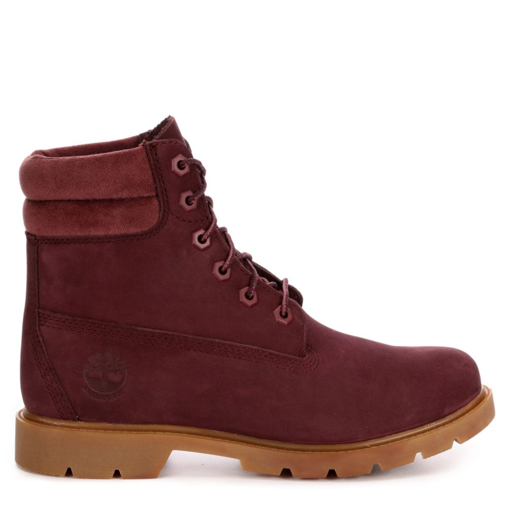 burgundy timbs with fur