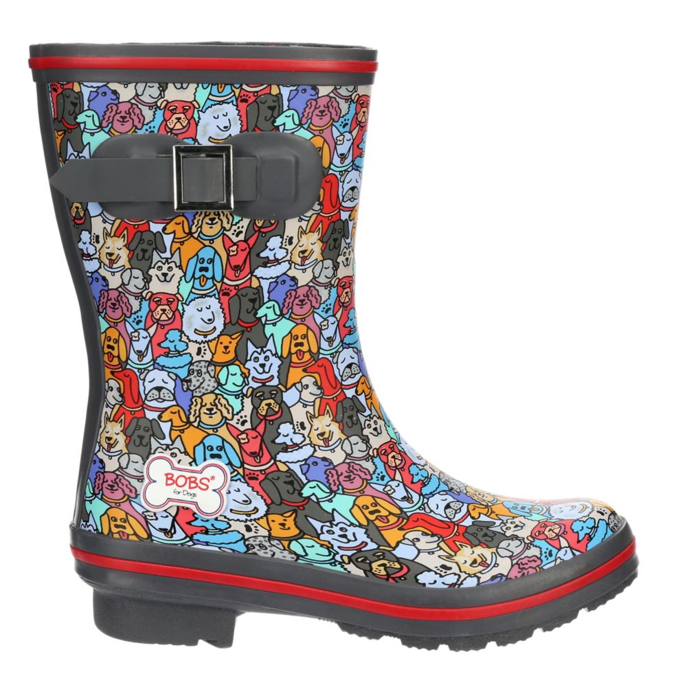 Womens Woof Party Print Rain Boot