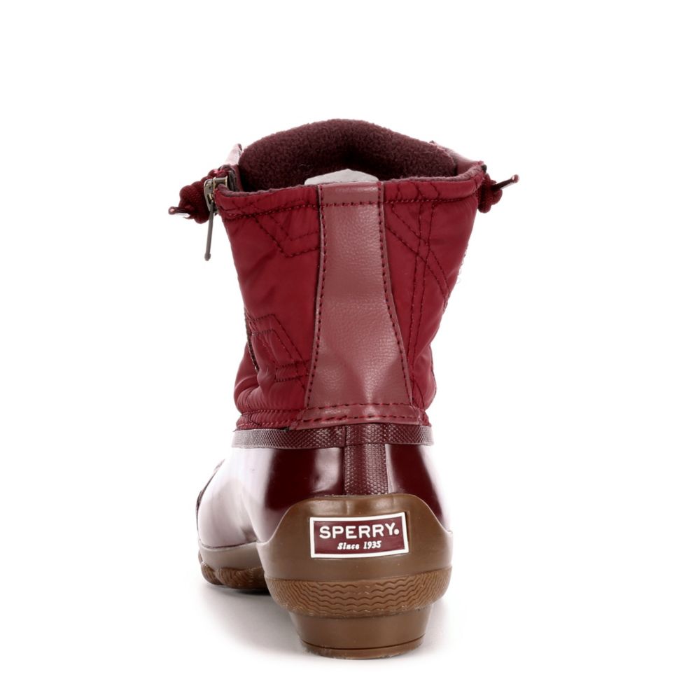 sperry duck boots burgundy