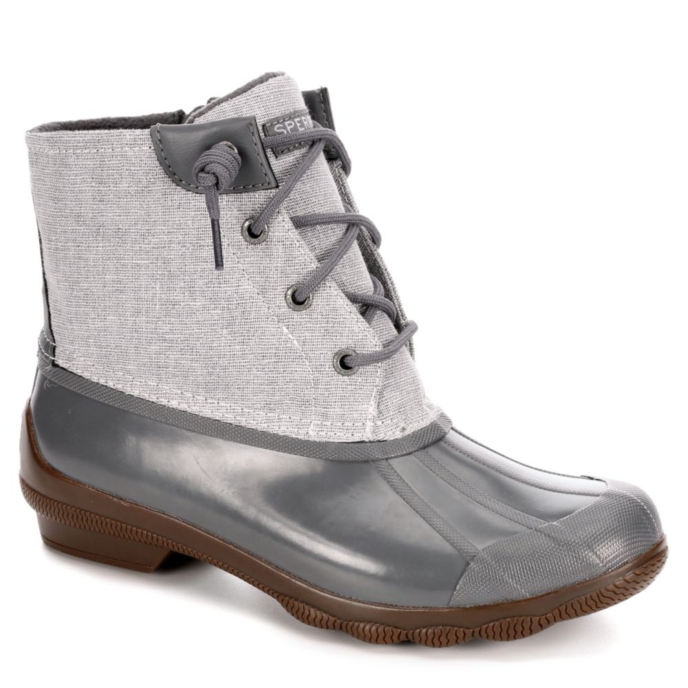 gray sperry duck boots