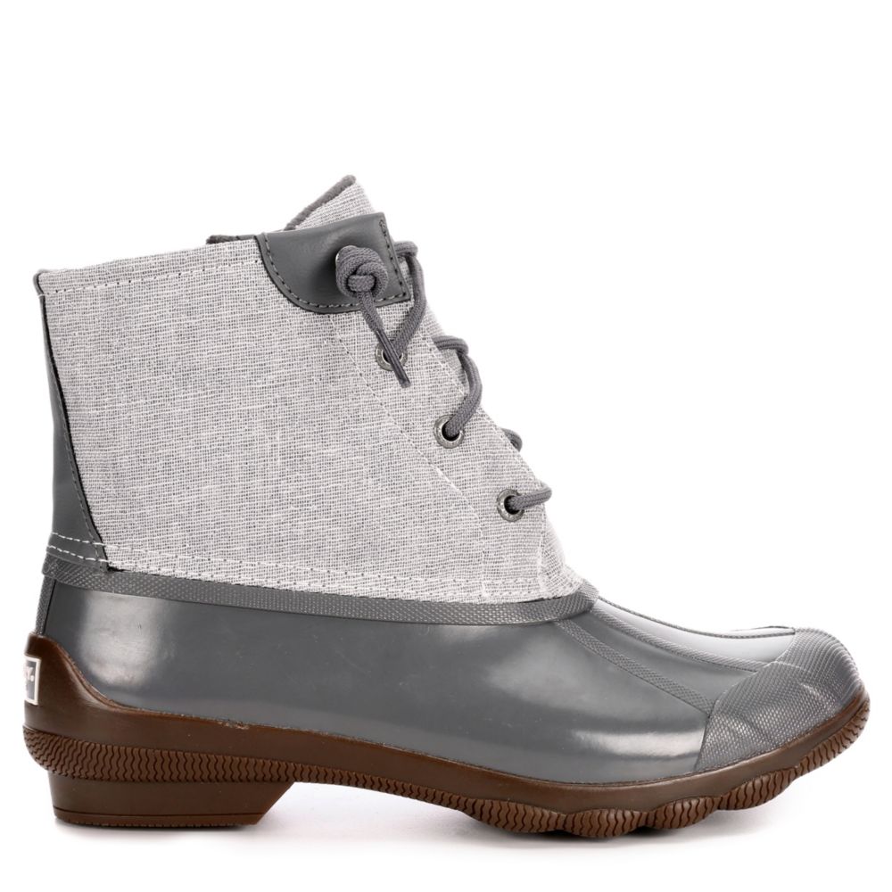 gray sperry duck boots