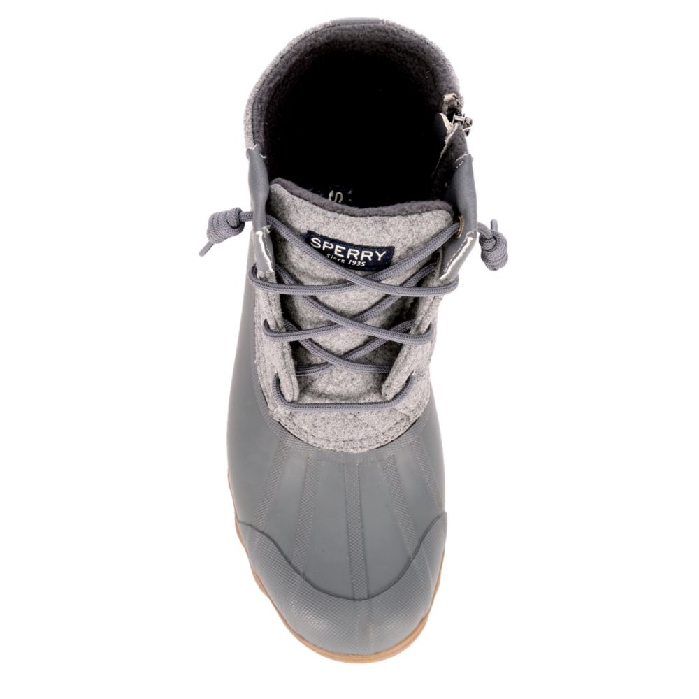 womens duck boots grey