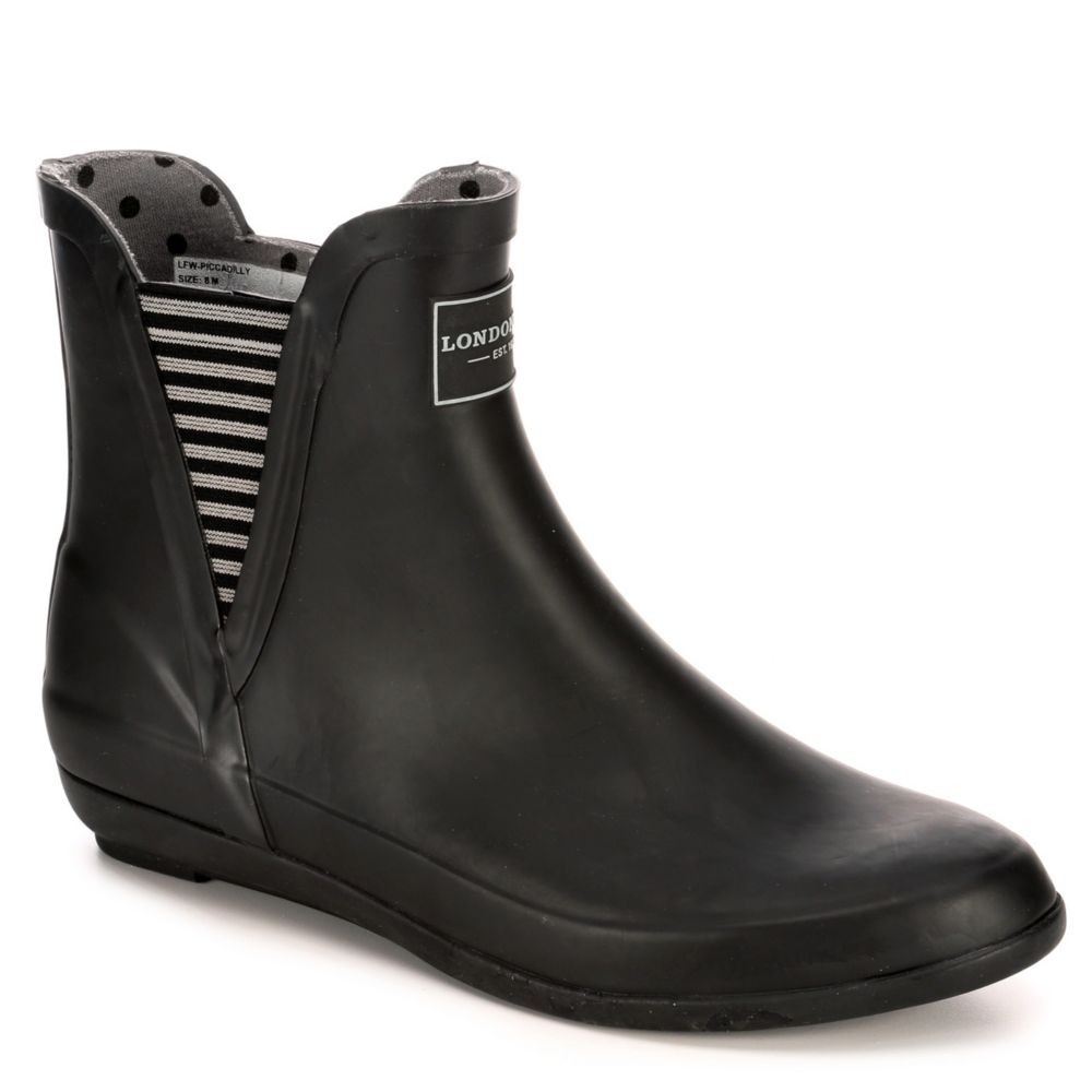 women's short black rain boots