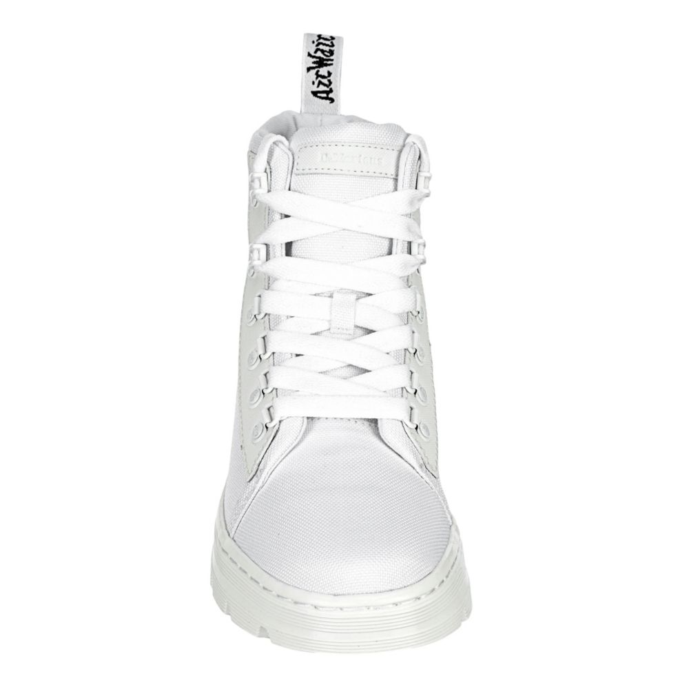 ALL WHITE Doc Martens Nylon Combat Style Boots, Size 10 womens