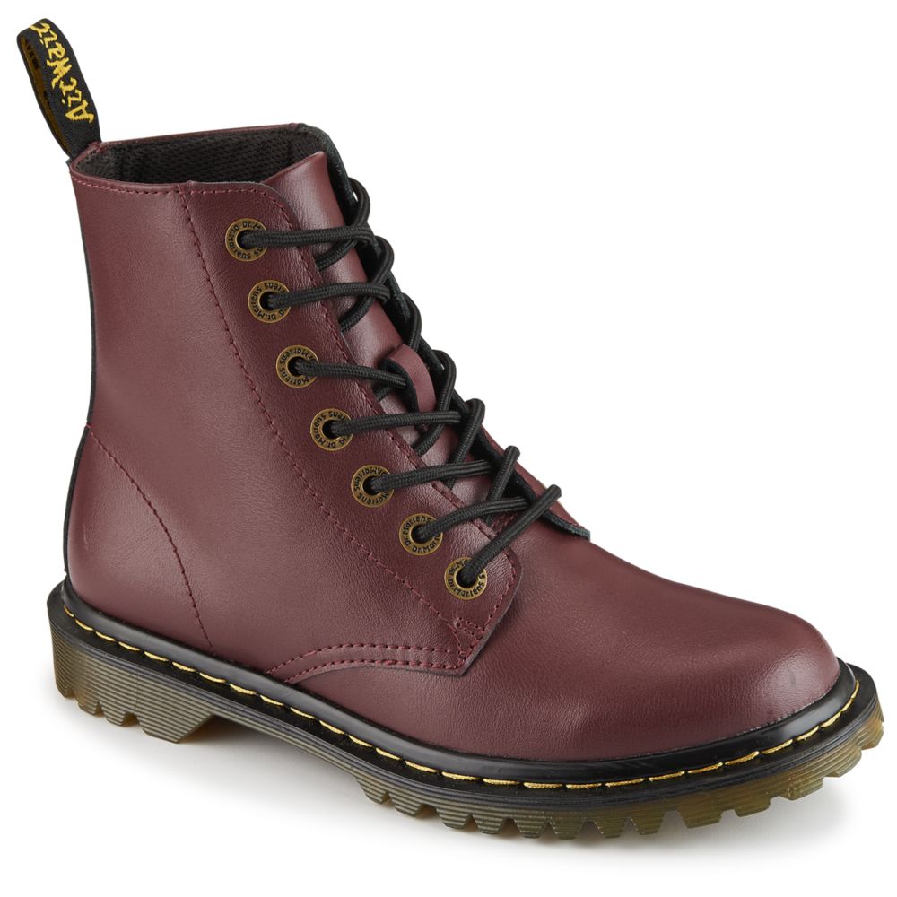 red combat boots womens