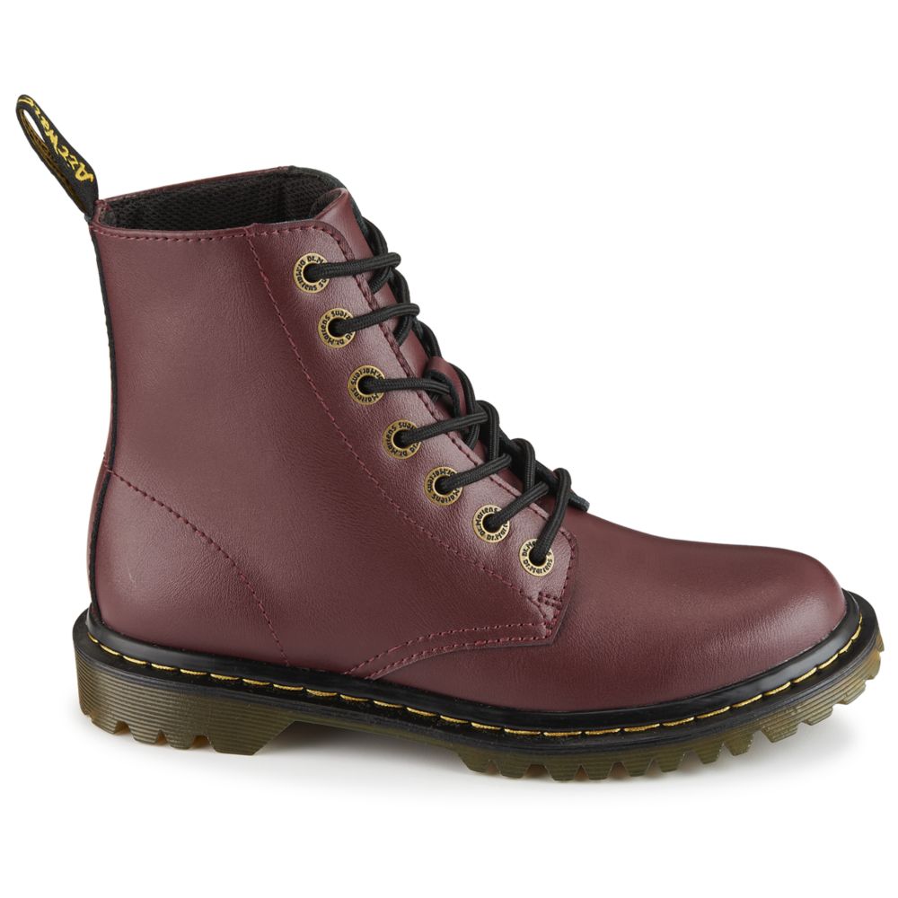 red dr martens boots