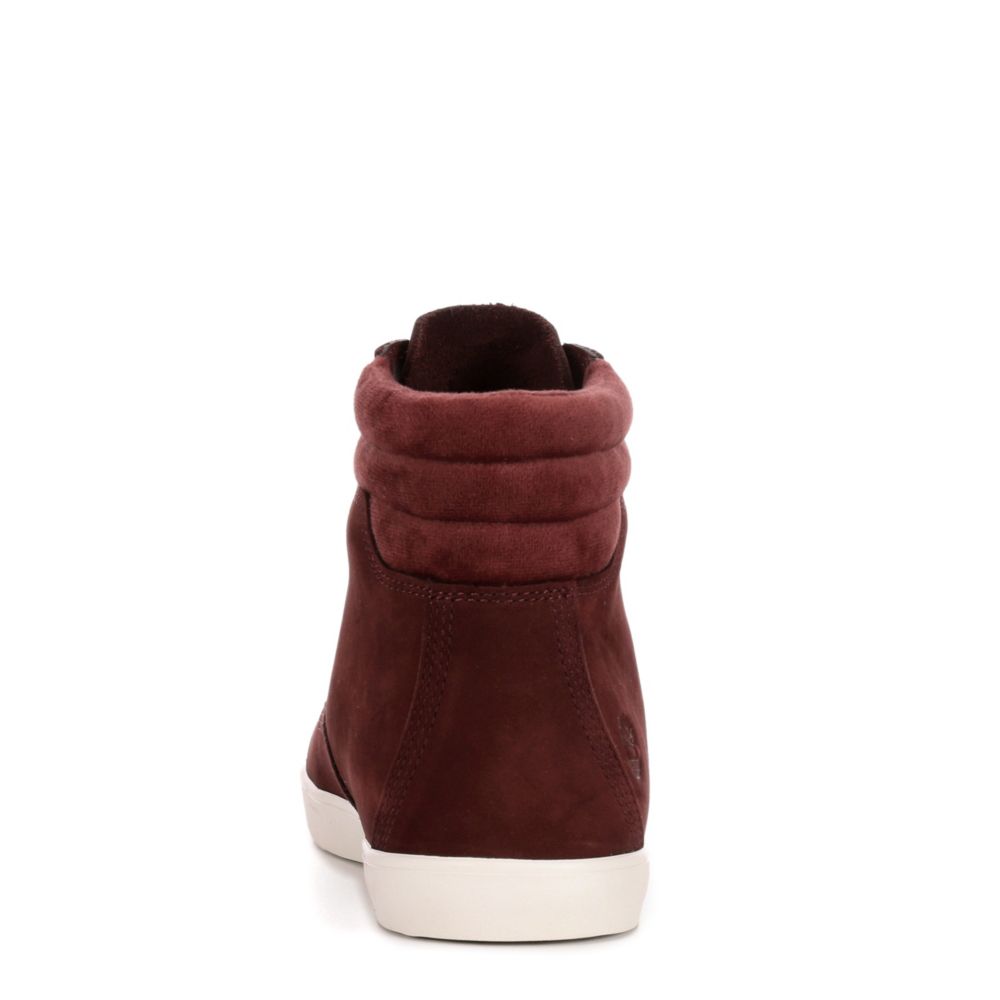 maroon timberlands womens