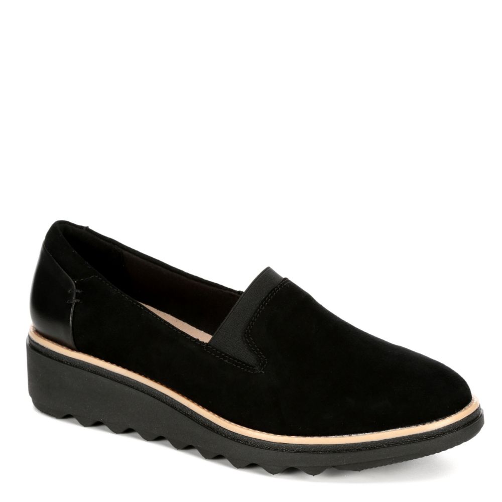 clarks sharon dolly suede wedge loafer