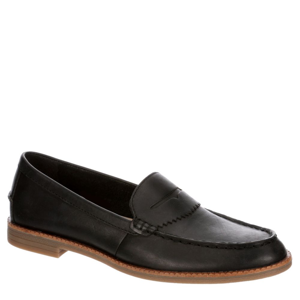 sperry penny loafers womens black