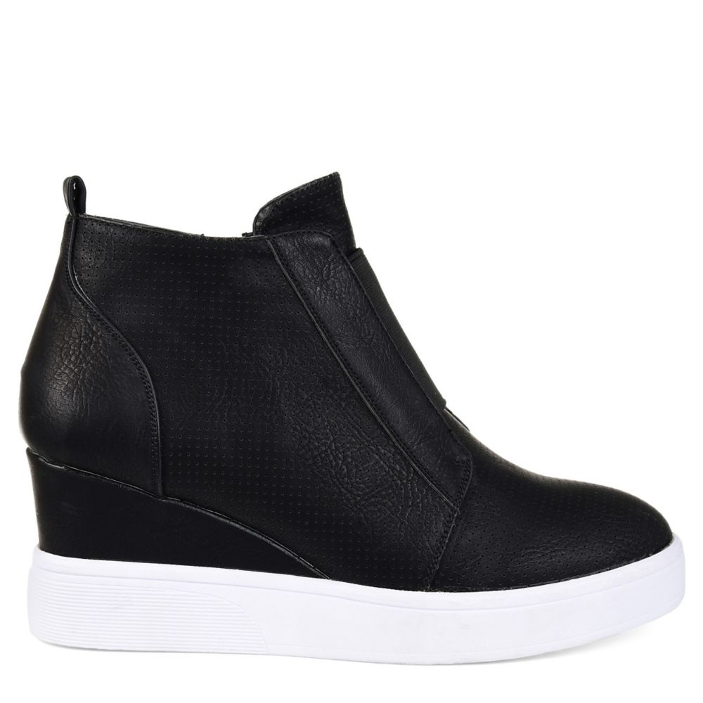 Journee clara wedge sneaker hot sale black