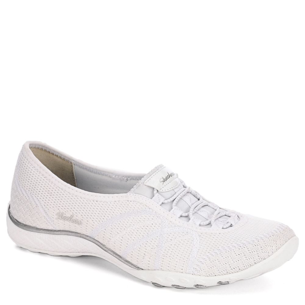 White Skechers Womens Breathe Easy Sweet Jam