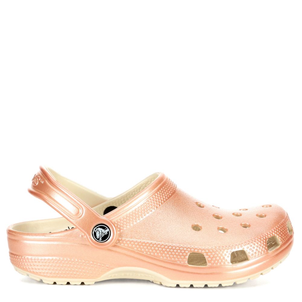 rose gold metallic crocs