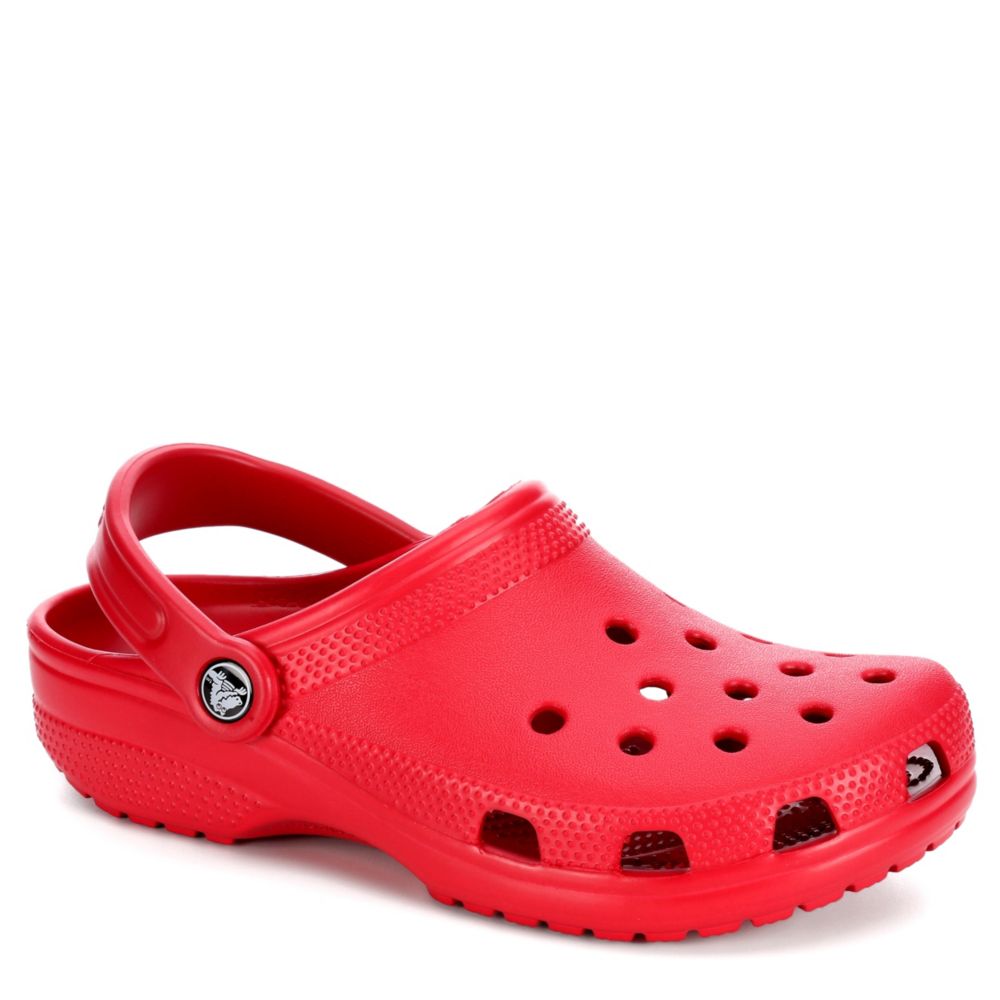 red and white crocs