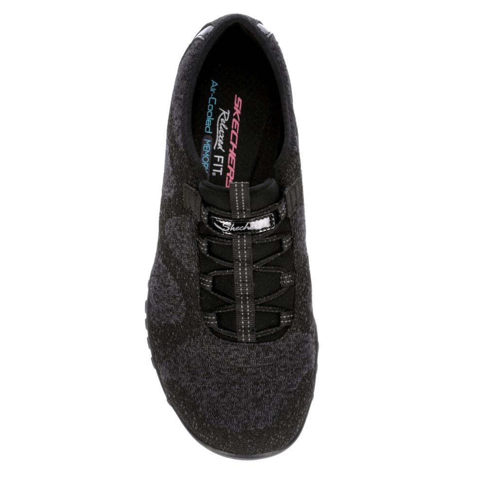 skechers slip on womens black