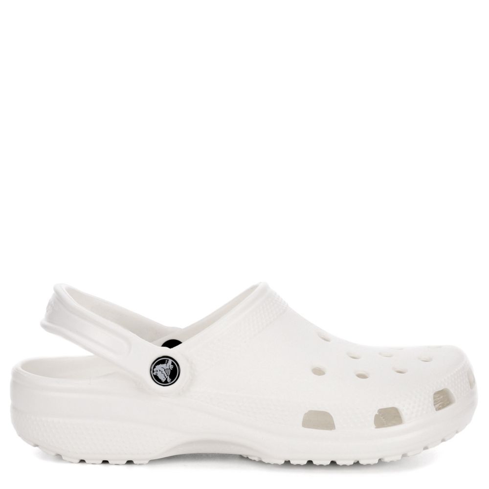 white crocs with crocs on the side