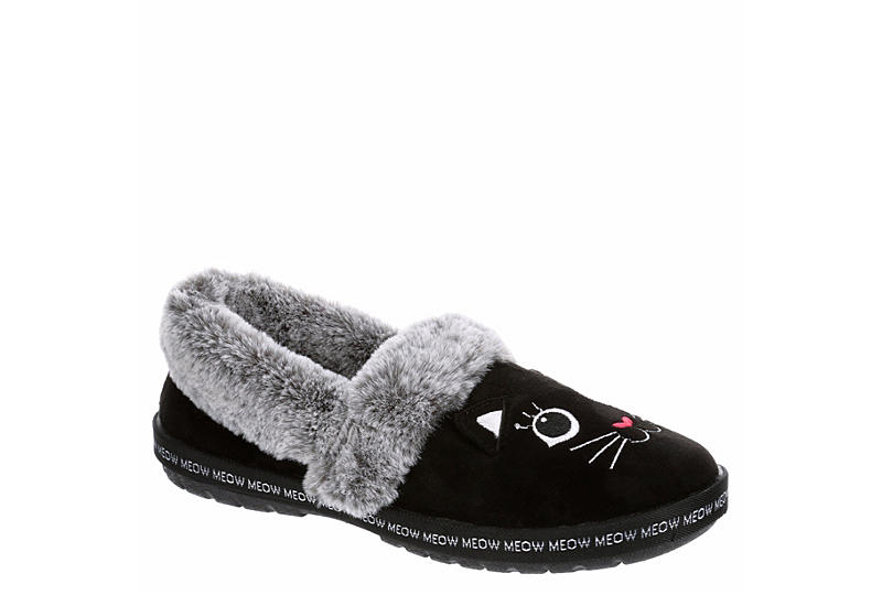 Black Skechers Womens Cozy Meow Pajamas Slipper | | Rack Room Shoes